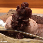 丸新 - 福島県産小豆の煮こぼしと小豆のアイスクリーム