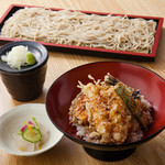 Conger eel Ten-don (tempura rice bowl) and soba set