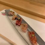 割烹 一楓 - お造り：金目鯛、カワハギと肝、マグロなど カワハギが好み。金目鯛の炙りも。どのお刺身も新鮮で美味しい。