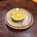 江戸前晋作 - 真鱈の白子用の酢橘