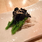 まごわやさしい - 菜の花とササミの海苔和え