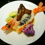 蓬左茶寮 - ＝車海老とキャビア 色とりどりの野菜のサラダ＝