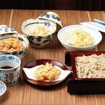 Mukoujima Shichifuku Suzume No Oyado - お蕎麦のコースのしめが選べます。天丼、天ばら、天茶、お蕎麦を選べます。