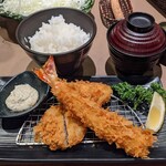 Shinjuku Saboten - [料理] ミックスかつご膳 全景♪Ｗ (味噌汁椀の蓋を取る前)