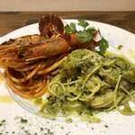 ナガタ店 - ○パスタ（④の皿）・海老のアメリケーヌパスタ・抹茶クリームパスタ