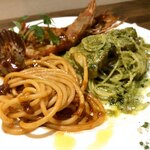 ナガタ店 - ○パスタ（④の皿）・海老のアメリケーヌパスタ・抹茶クリームパスタ