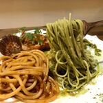 ナガタ店 - ○パスタ（④の皿）・海老のアメリケーヌパスタ・抹茶クリームパスタ