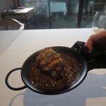 レスピラシオン - カニのリゾット、演出2