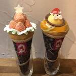 クレープリー チロル - オレンジライオン￥１７００・ストロベリーツリー白苺淡雪Ｖｅｒ￥２０００