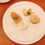 オステリア.ミチ - スイートポテト　林檎のコンポート添え