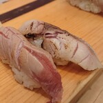 Sushi Shunsai Takano Ha - 握り 焙りトロ、焙り〆サバ