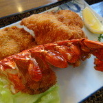 レストラン　わか菜 - ハーフロブスター、ヒレ、帆立のカツ