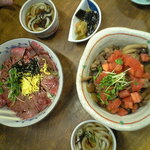 菅田庵 - 鉄火丼、トマト丼