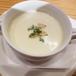 Cafe SEKIMIYA - スープセットは本日のスープとソフトドリンクで500円