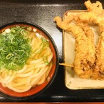 Sazanami - かけうどん中＋げそ天、４４５円