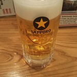 ちょい呑み まる大本舗 2nd - 生ビール(サッポロ) 400円 (税別) ♪