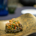 プレゼンテ スギ - 2019.12 2019 キングオブ パスタ（愛知鮎、八街キュウリ、勝浦ヒジキと佐倉小麦粉のタリオリーニ）