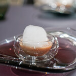 プレゼンテ スギ - 2019.12 夏の定番2（桃のスープ、蕨粉のニョッキ、セロリのアイス、柚子の泡）