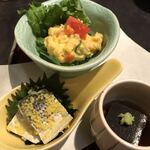 Nagi - 突出し　小肌　ポテトサラダ　胡麻豆腐