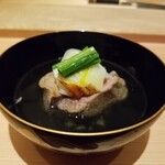 肉屋 田中 - 神戸牛のタンのお吸い物