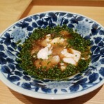 肉屋 田中 - ポン酢と日間賀島産河豚の白子