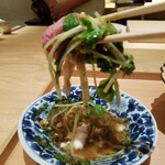 肉屋 田中 - 田村さんの44カ月神戸牛リブロース芯と東京三葉を絡ませて
