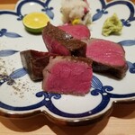 肉屋 田中 - 有名な生産者「上田伸也」さんの神戸牛のランプステーキ