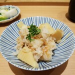 肉屋 田中 - おこげ版　京都の大原のタケノコご飯