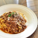 Slowly simmered fettuccine with bolognese sauce