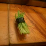 つかさ鮓 - お葱のお寿司。ピンボケ写真・・・トホホ・・・(>_<)