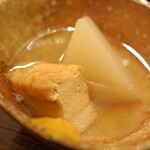 麻布 幸村 - おでん　　厚揚げと聖護院大根