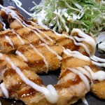 焼鳥・元気 - これは、大好物のせせりとマヨネーズフライじゃないですか、美味しくないはずがありませんよね。 食べてみると至福が訪れてきました。 とっても美味しかったですよ。