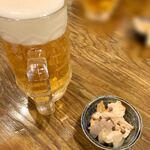 よって屋 - 生ビール(大)とお通し
