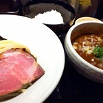 つけ麺一燈 - サバカレーつけ麺 850円 とろけるチーズ 100円 半ライス 50円 