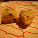 【茄子とすり身のはさみ揚げ】