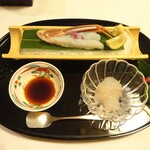 望洋樓 - 夕食：越前蟹のキャビアしゃぶ、蟹刺し