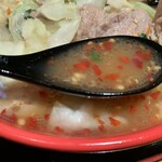 一発ラーメン はしご屋 - 熱々辛味噌スープ