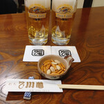 うなぎ・割烹 川亀 - 生ビール 中 670円