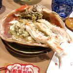 うを徳 - 蟹足を味噌に浸けて