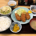 やきとり鳥一 - 冬定食（カキフライ３個）1,000円