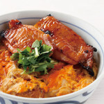 Charcoal-grilled chicken and Oyako-don (Chicken and egg bowl)