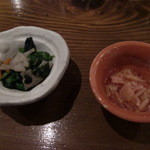 和食　青 - お通し。４種類から好きなものを１つ選べました