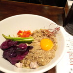 塩生姜らー麺専門店 MANNISH - 限定：引き算の味わいからのぉ～ グリーンキーマまぜそば☆