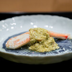 安久 - 松葉蟹 味噌と山葵のソース