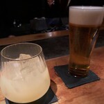 大どころ - ◆ビール(600円）」と「ゆず酒(800円）を。価格は全て外税。