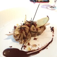 村上開新堂 レストラン - モンブランケーキに見立てたフォアグラを使った前菜