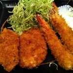 梅月 - 盛合せ定食(エビ)1,200円