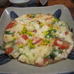 ぼろ蔵 - 季節の野菜のピザ風そば粉焼き（６００円）