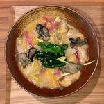 麺キュイジーヌ 麻布邸 - カキと季節野菜の卵うどん ¥960