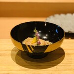 天ぷら たけうち - 胡麻豆腐、蟹餡掛け